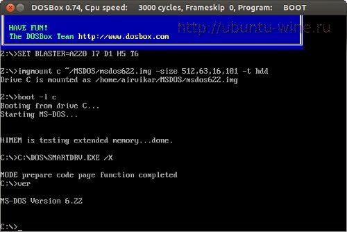 MS-DOS hdd Ubuntu